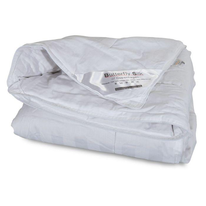 Butterfly Silk vinterdyne med 100% mulberry silke i stribet bomuldscambric